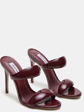 Steve Madden Burgundy Patent Double-Band Stiletto Slides